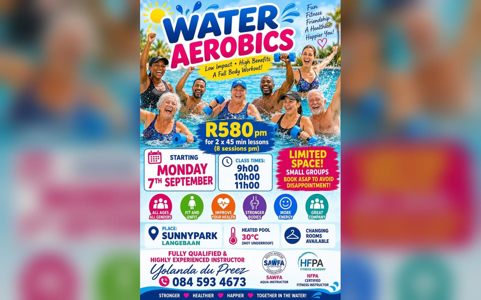 Water Aerobics at Sunnypark in Langebaan